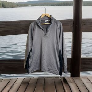 SLAZENGER Men's GOLF Gray Pullover Long Sleeve Shirt 1/4 Zip Jacket Size Large